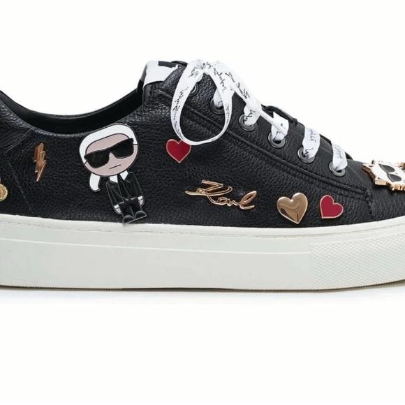 Karl Lagerfield Cate Pins Lace Up Sneaker-sz 8 - Picture 3 of 11